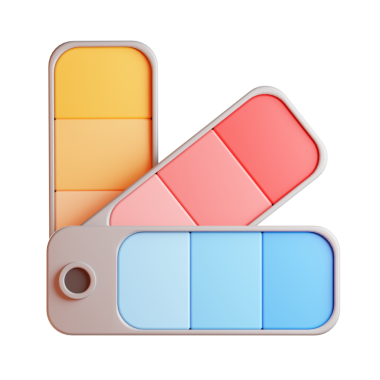 Renk Paleti 3B Simgesi İllüstrasyonu