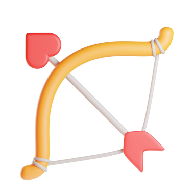 Aşk Tanrısı Bow 3 boyutlu Simge İllüstrasyonu