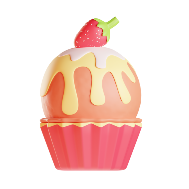 cupcake 3D Simge İllüstrasyonu