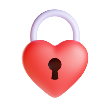 Kalp Kilidi 3D Simge İllüstrasyonu