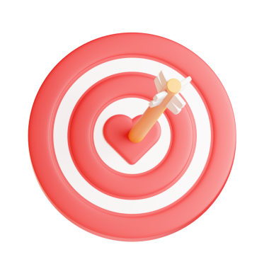 aşk hedefleri 3D Simge İllüstrasyonu
