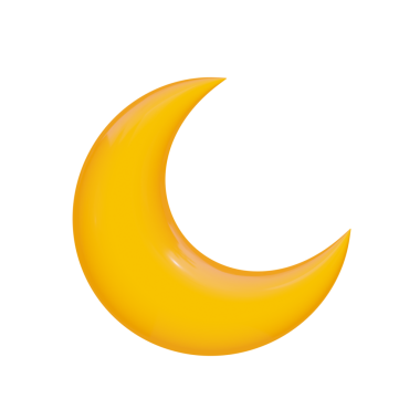 3D Ay Simgesi İllüstrasyonu