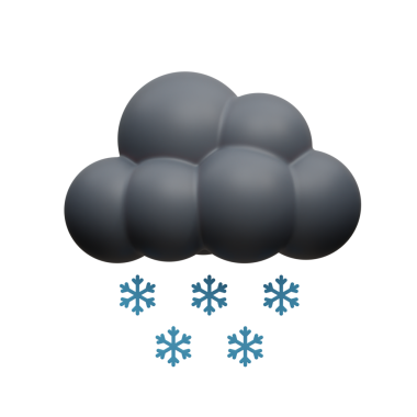 gece kar bulutu 3D Simge İllüstrasyonu