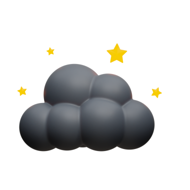 gece yıldızı 3D Simge İllüstrasyonu