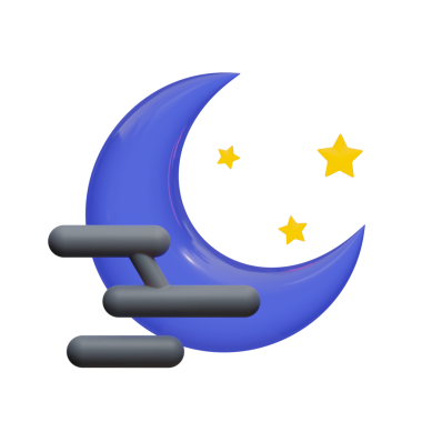 Gecenin sisi 3D Simge İllüstrasyonu