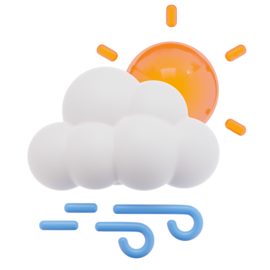 Rüzgarlı 3B Simge İllüstrasyonu