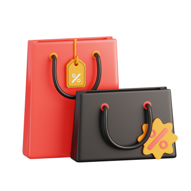 Alışveriş İndirimi 3D Simge İllüstrasyonu