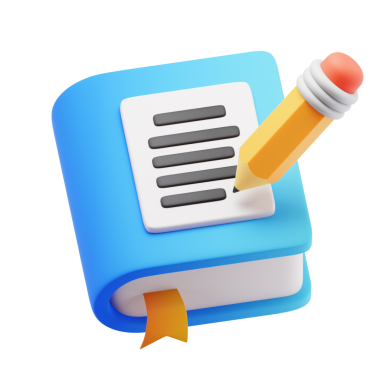 not defteri 3D Simge İllüstrasyonu