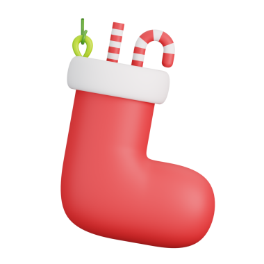 Noel Çorabı 3 Boyutlu Simge Çizimi
