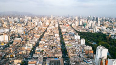 Green park in the middle of the south american city of Lima on a sunny summer afternoon clipart