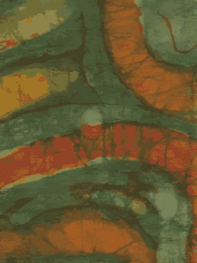 Akan organik şekilli el yapımı dijital sanat eserleri.