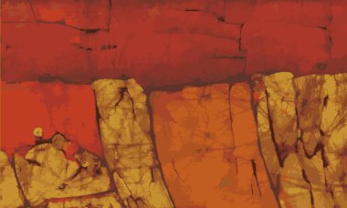 Kalın ve canlı fırça darbesi detaylarıyla çoklu renk deseni.