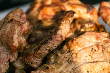 Yakın plan Çıtır Kızarmış Et, Altın ve Lezzetli