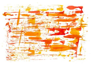 Sanatsal fırça darbeleriyle soyut turuncu ve kırmızı desenli arkaplan.