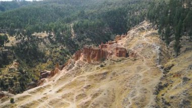 Peru 'da bir And Ormanı' nda Hoodoo kaya oluşumları.