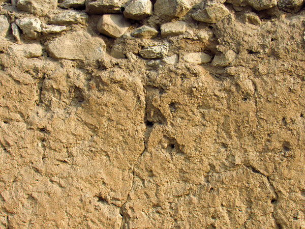 Деревенская доколумбовая стена из глины и камней, детали наследия