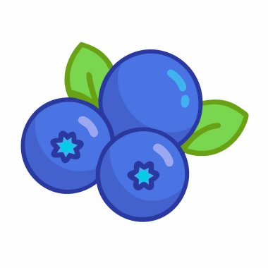 beyaz arkaplanda yaban mersini ikonu vektörü, dut işareti,