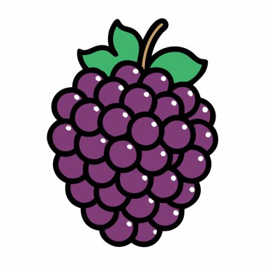 Taze üzümler izole edilmiş ikon