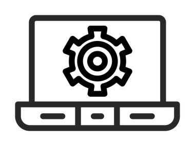 bilgisayar ayarı simgesi, basit tasarım