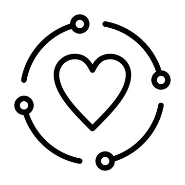 kalp vektörü ince çizgi simgesi