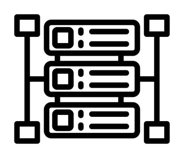 veritabanı ağ simgesi ana hatları vektörü. veri tabanı. bilgisayar verisi