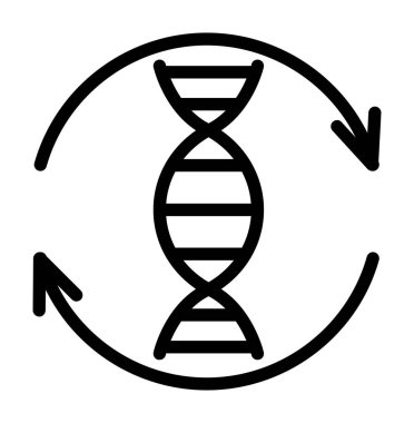 DNA vektörü ince çizgi simgesi