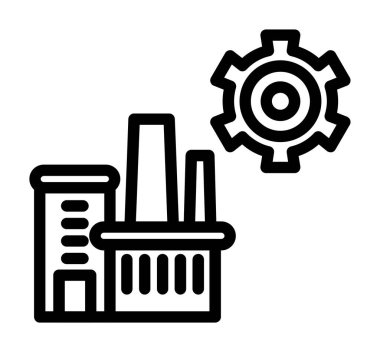 Fabrika simgesi vektör illüstrasyonu