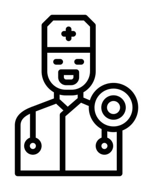 Stetoskop simgesi olan doktor, vektör biçimi