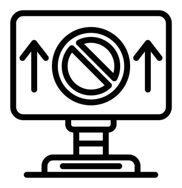 İnternet simgesi ana hatları vektörü yok. İnternet dijital. bilgisayar