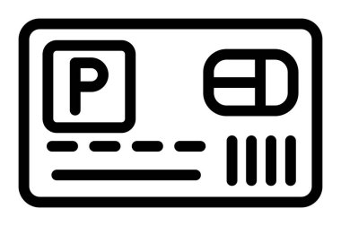 Bir bilet simgesinin vektör illüstrasyonu.