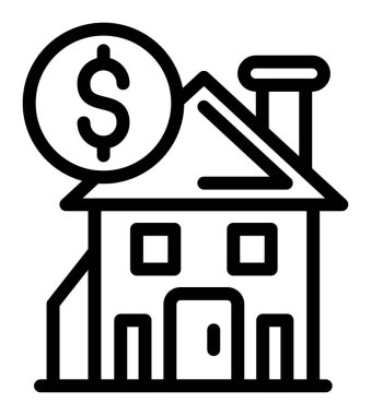 Banka binası simgesi vektör çizimi çizimi