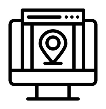 harita konumu vektör çizgisi simgesi