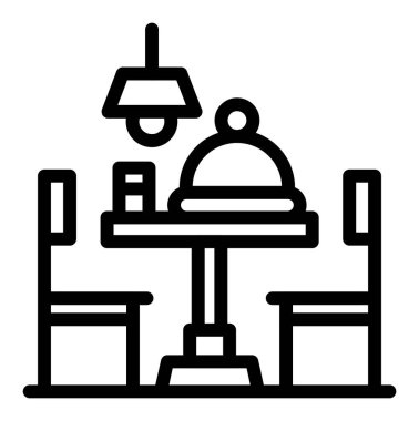 Gıda ikonlu kafe masası, taslak biçimi