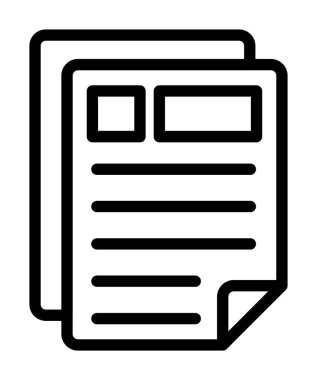 belge vektörü ince çizgi simgesi