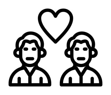 Kalp vektör tasarımı olan çift