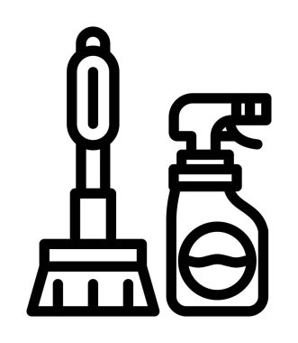 temizlik ekipmanları simgesi, özet biçimi