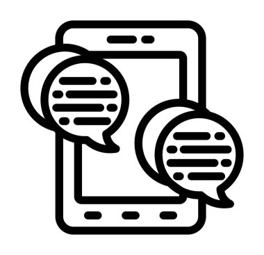 Beyaz arkaplanda izole edilmiş özet biçiminde sohbet simgesi