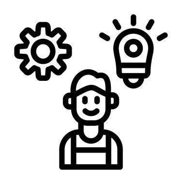 fikir vektörü ince çizgi simgesi