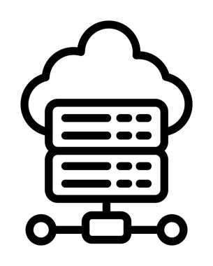 bulut hesaplama simgesi dış hat vektörü