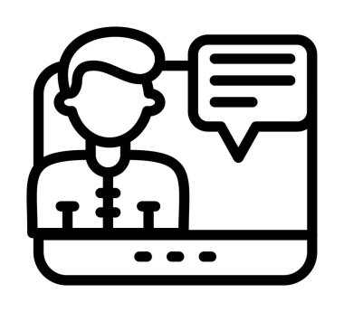 sohbet vektörü ince çizgi simgesi