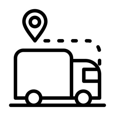 Araba konumu simgesi. Web için araba vektör simgelerinin özet çizimi