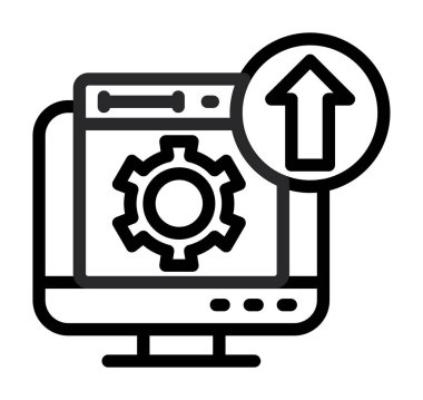 Web ayarı vektör satırı simgesi