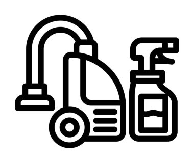 Sabun ve sprey şişe ikonu tasarımı ile temizlik fırçası