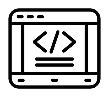 Kodlama vektör satırı simgesi