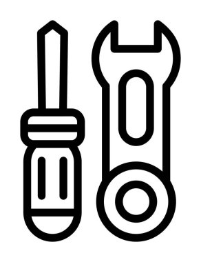 Tornavida tamir ikonu. Beyaz arkaplanda izole edilmiş web tasarımı için onarım aracı vektör simgesi