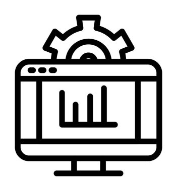 veri analiz vektörü ince çizgi simgesi