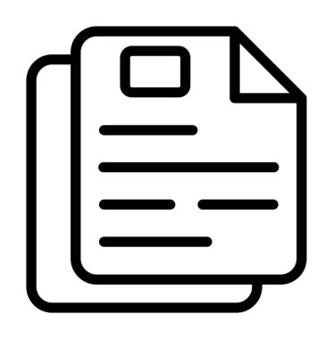 kağıt belge simgesi ana hatlı vektör. Kağıt klasör. kağıt belge