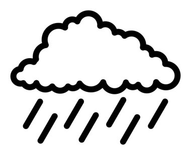 Bulut yağmuru simgesi. Beyaz arkaplanda izole edilmiş ağ için bulut vektör simgesi