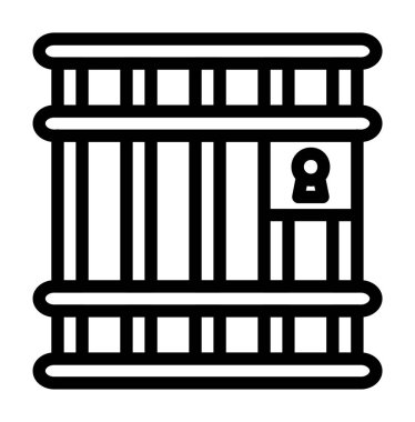 hapishane vektörü ince çizgi simgesi