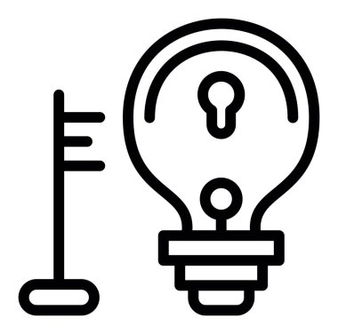 Ampul simgesi dış hat vektörü. ampul